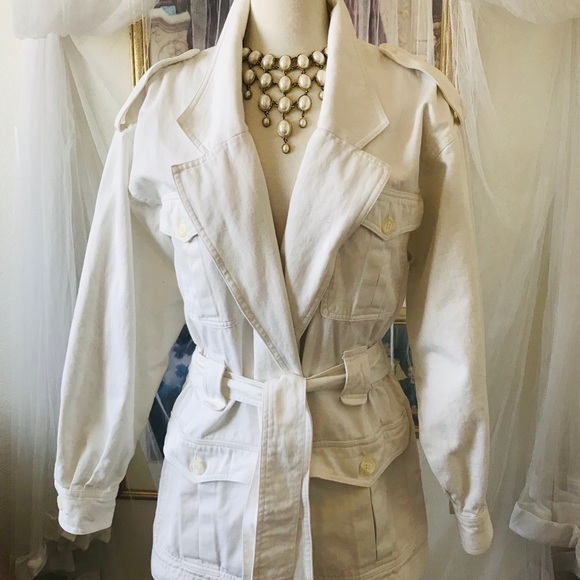 Counterparts Jackets & Blazers - White Military Jean Jacket 🧥